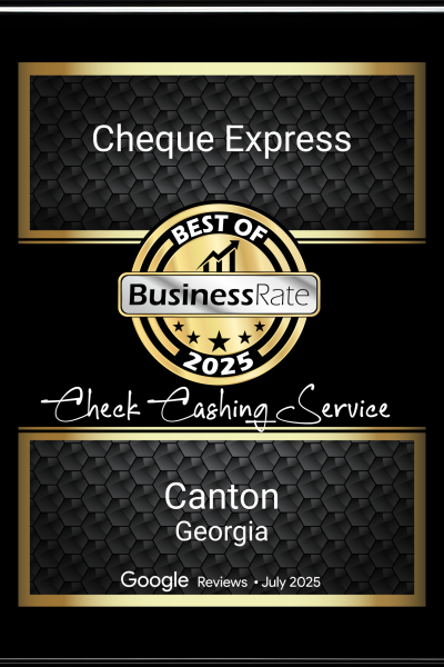 Best Check Cashing Award in Canton, GA