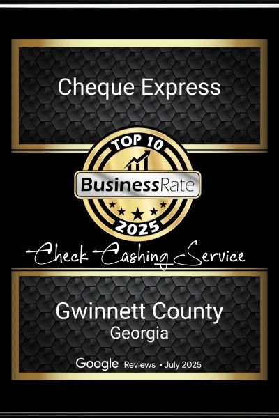 Best Check Cashing Award in Gwinnett County